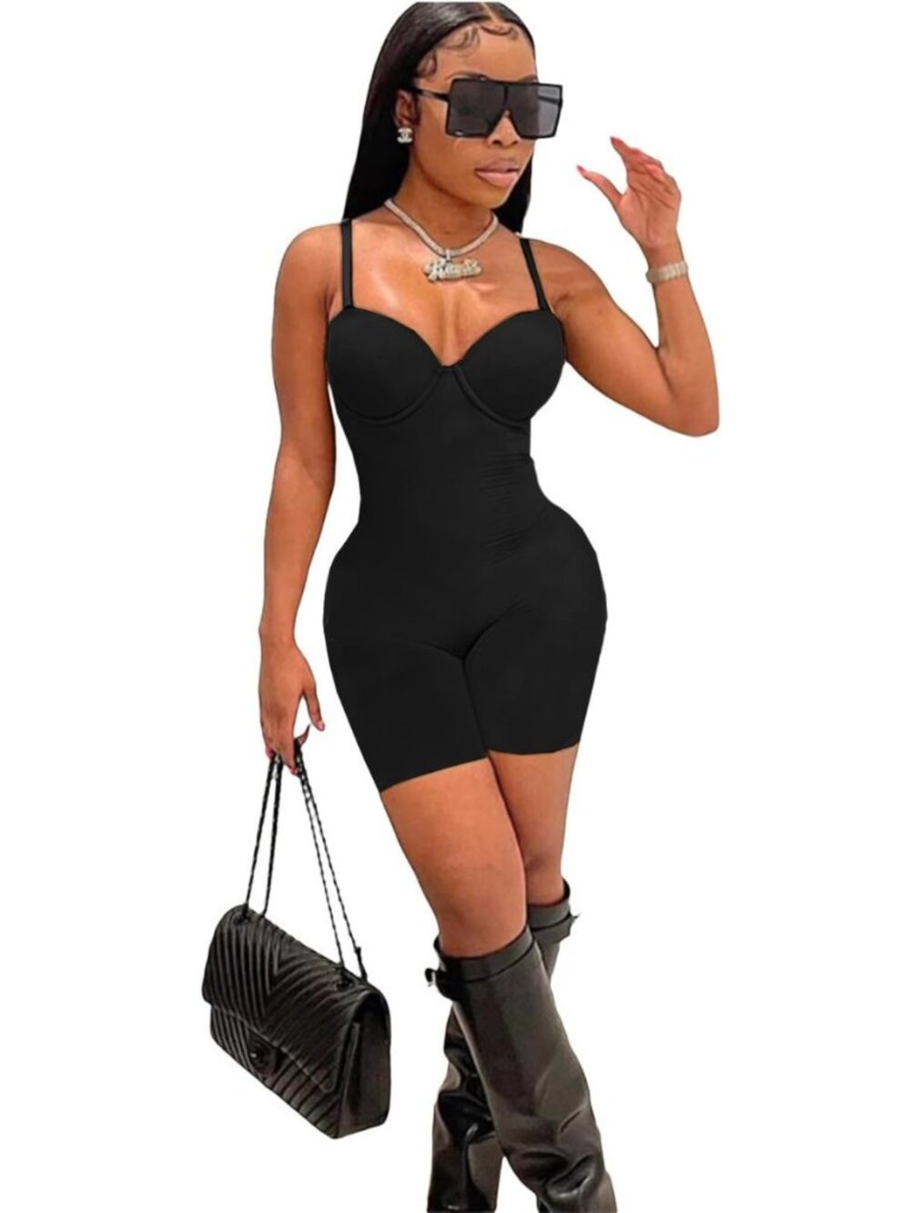 Bodycon One Piece Jumpsuit Shorts for Women Sexy